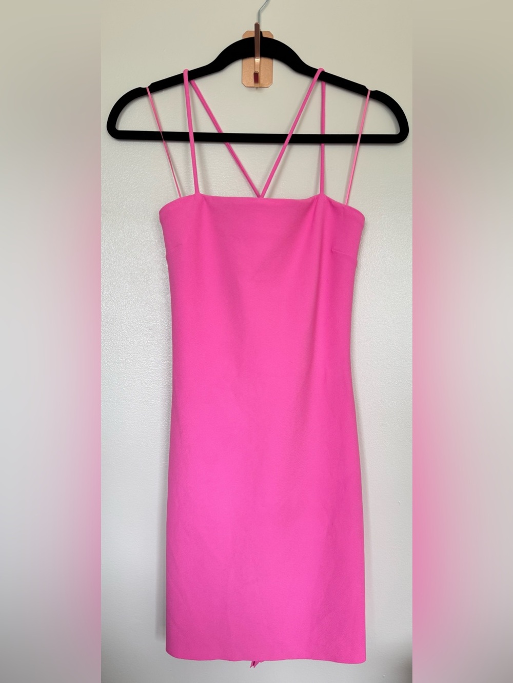 Amanda Uprichard Ronit Strap Dress in Shocking Pink Size Medium EUC